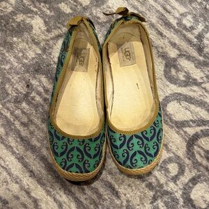 UGG Women's Teal Patterned Flats